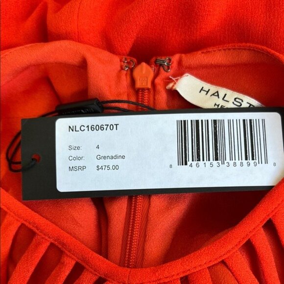 Halston Heritage Women's Multi Strap Sleeve V-Neck Gown with Flowy Skirt Size 4 - Picture 5 of 12